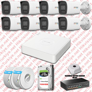 Hikvision 08 İp Güvenlik Kamerası Seti 4mp Colorvu Hibrit